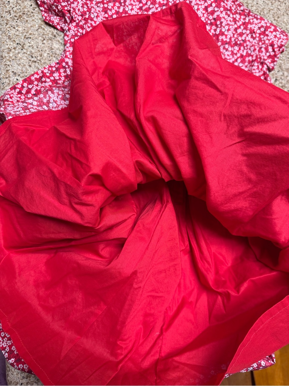 Jacadi Red Floral Kids Dress with White Peter Pan Collar - Picture 7 of 9